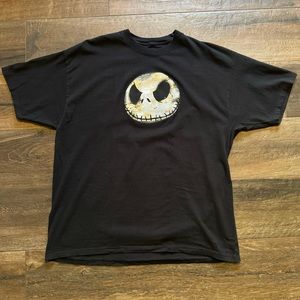 Vintage Jack Skellington Disneyland Hanes Black Graphic T-Shirt Heavyweight XXL
